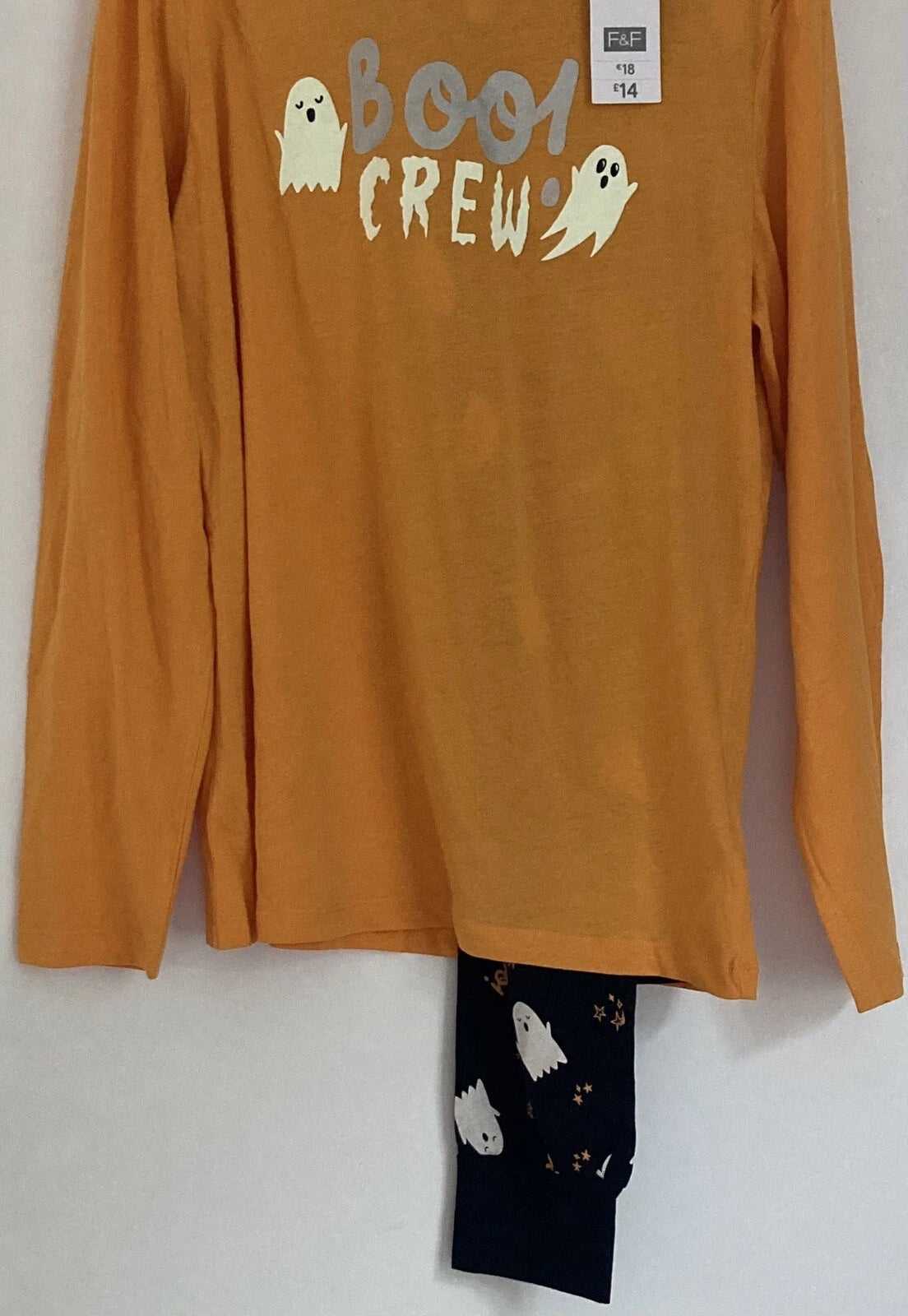 LADIES F&F ' BOO CREW ' HALLOWEEN GHOST LONG SLEEVE LONG LEG PYJAMAS BNWT XL