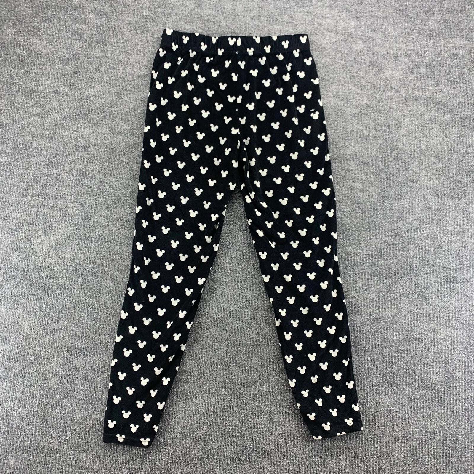 Disney Mickey Mouse Sleepwear Womens XS Black Stretch Pajama Top Pants Set