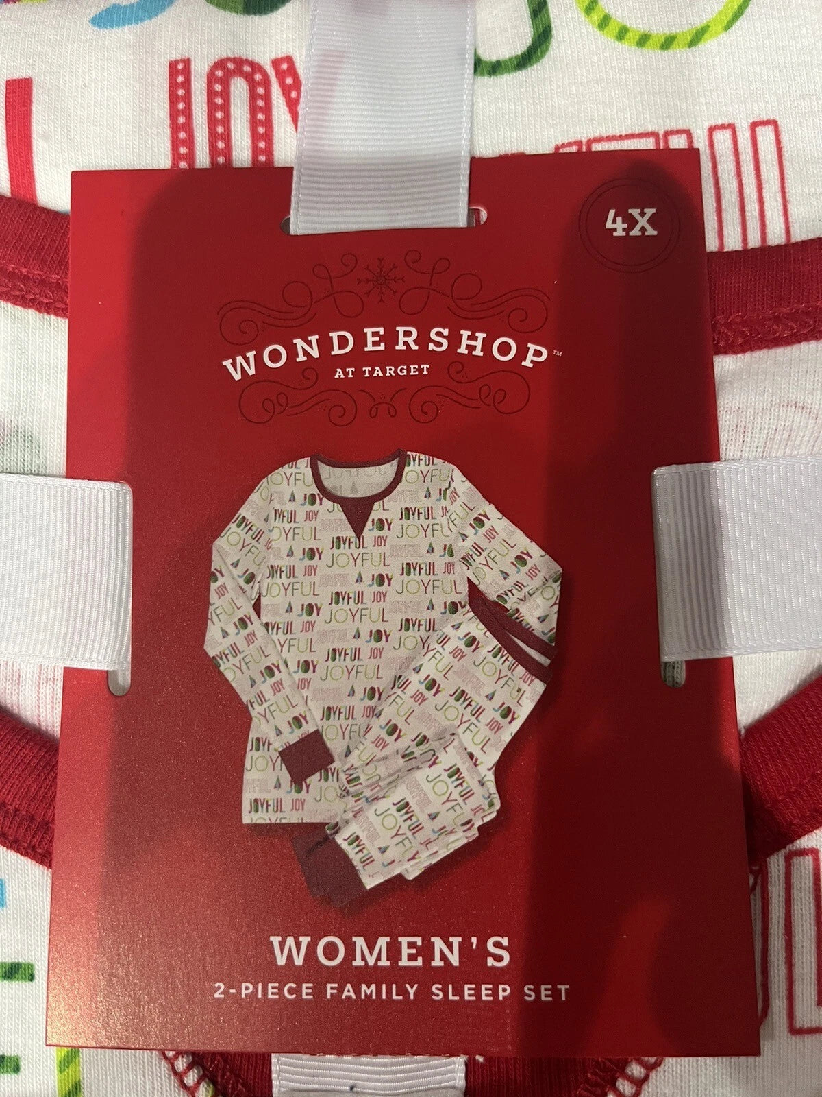 NEW WonderShop Women’s  4X 4 X Joyful Family Sleep Pajama Set 100% Cotton