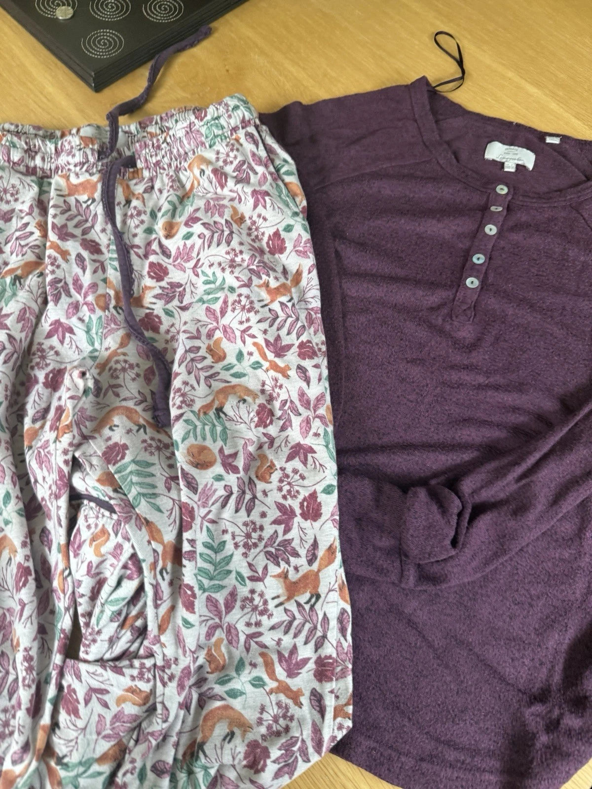 Fat Face Ladies Woodland Fox Print Leggings Trouser & Top Sleepwear Set Size: 8