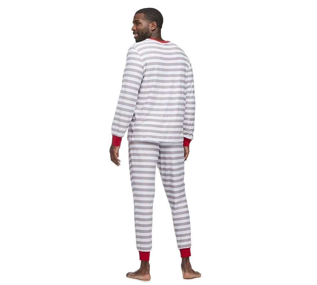 Jolly Jammies Men's Stripe Dear Matching Family Christmas Pajamas Set Size XL