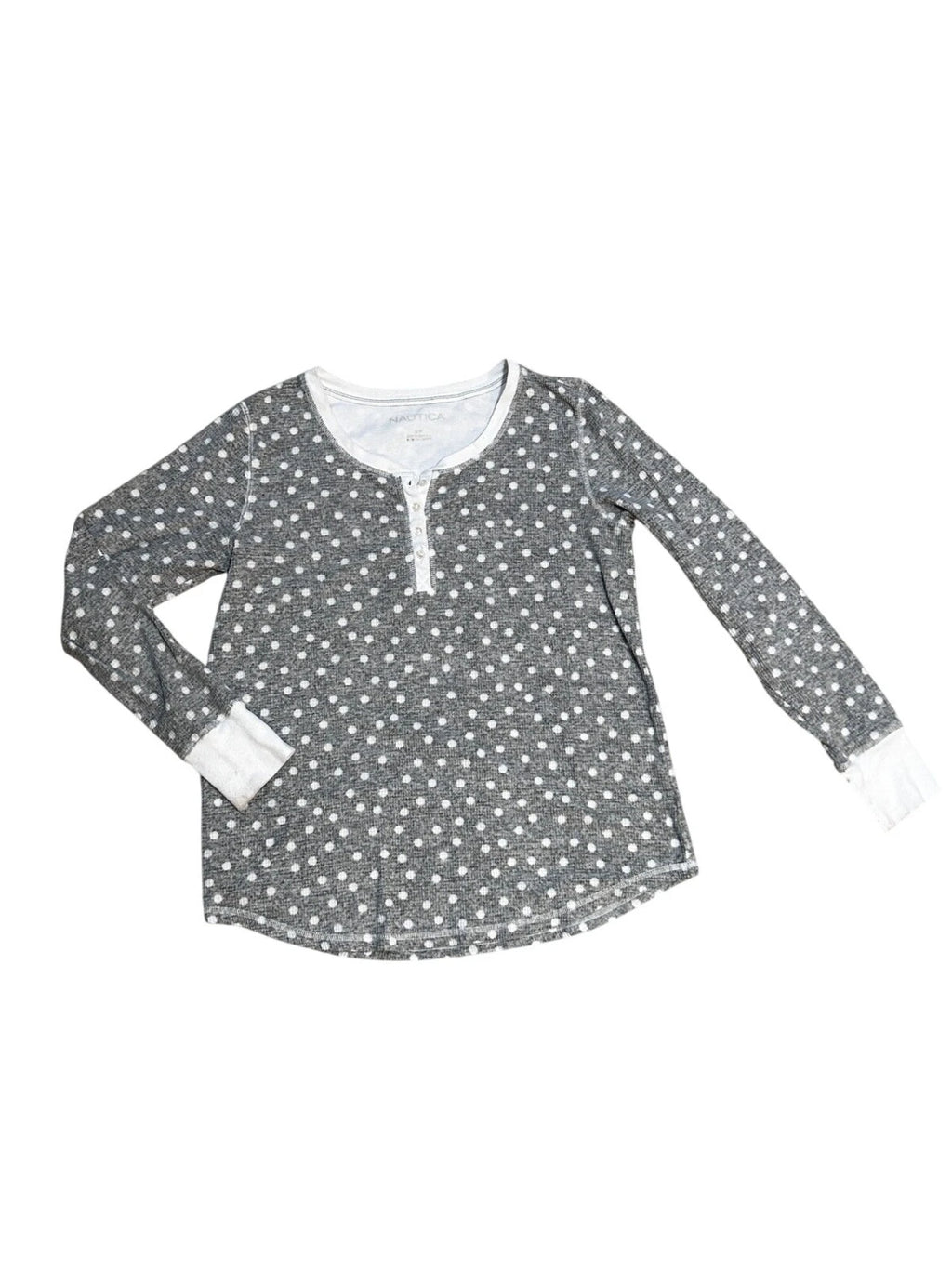 Náutica Gray White Polka-Dot Pajama Set Womens Medium 1669