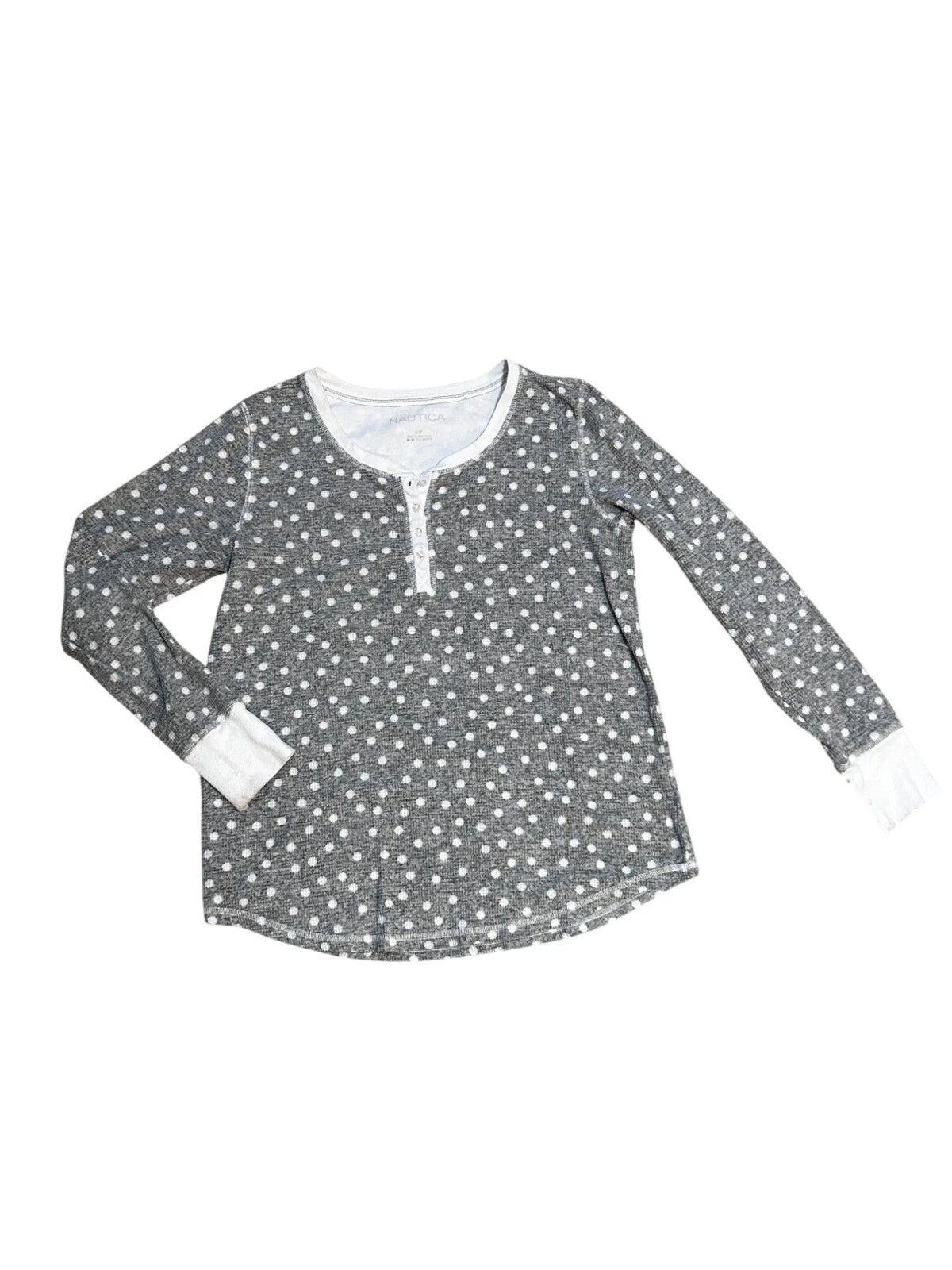 Náutica Gray White Polka-Dot Pajama Set Womens Medium 1669