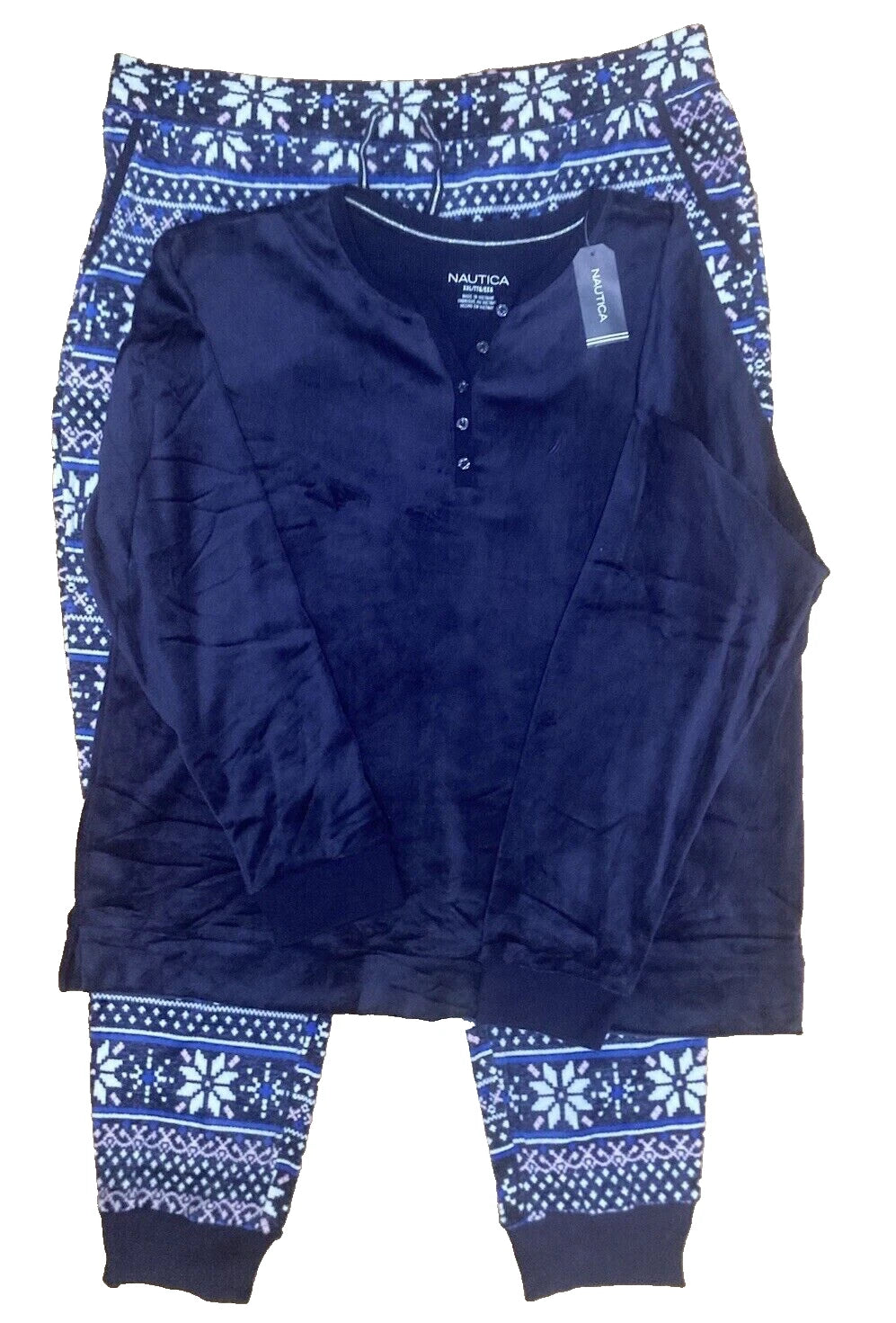Nautica Women's 2 Piece Fleece Pajama Sleepwear Set, XL