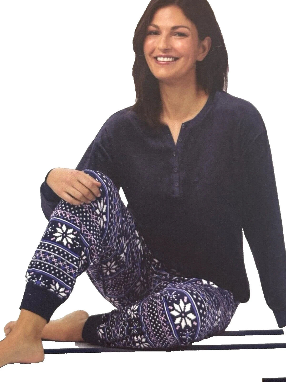 Nautica 2 Piece Sleepwear Set -  Blue Silky Stretch Fleece Women's,  XXL