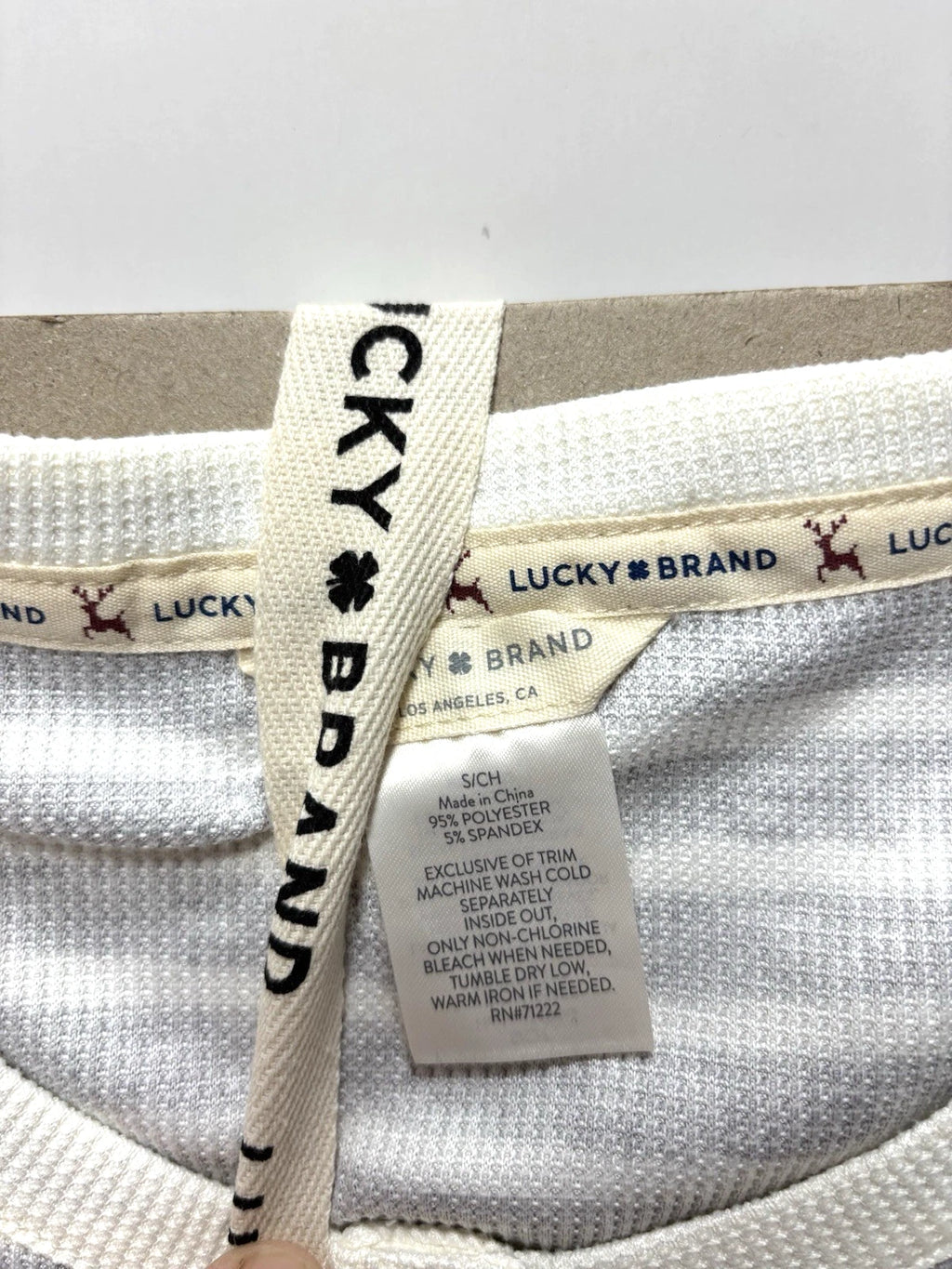 Lucky Brand PJ Set Small Crew Neck Top Pants Cozy Warm Thermal Base Layer Lounge