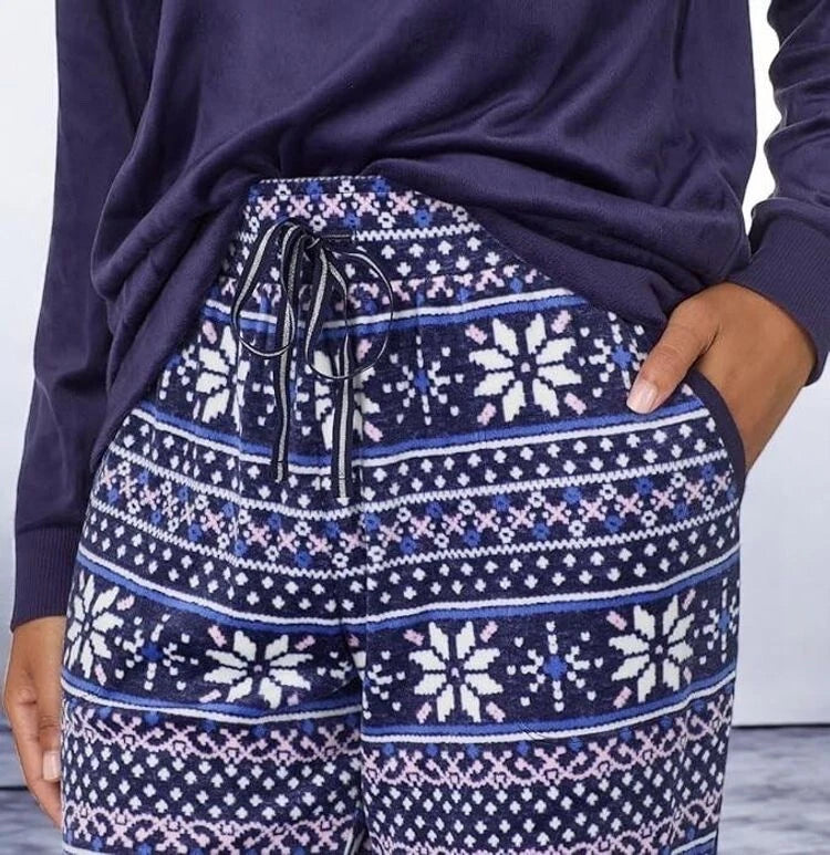 Nautica Women's 2 Piece Fleece Pajama Sleepwear Set, XL