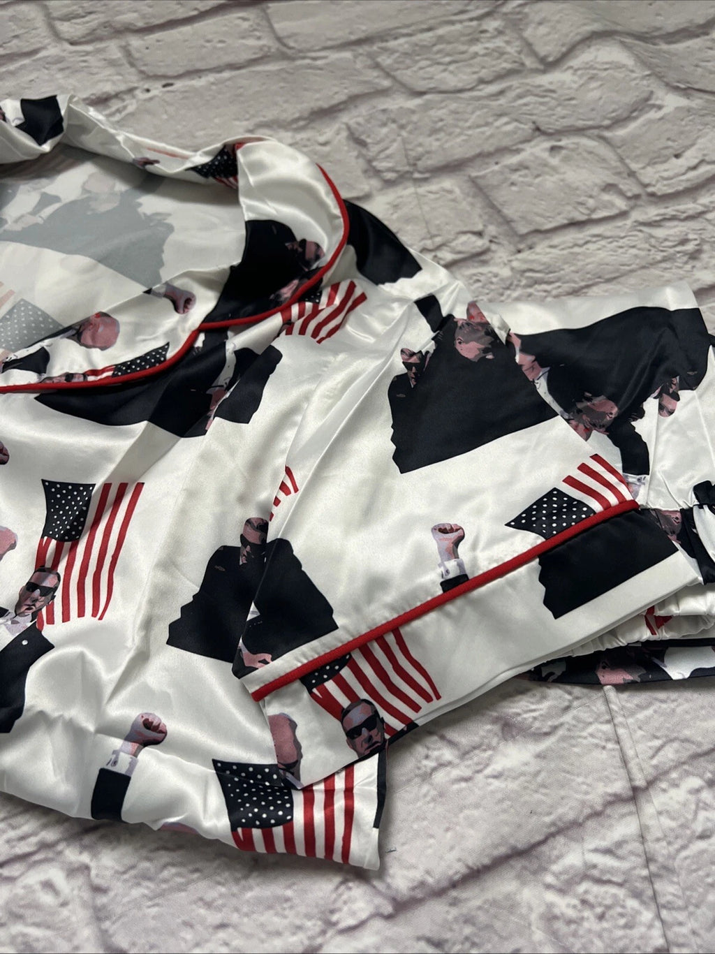 American Flag president Fight Pajamas Set Shorts NEW Small