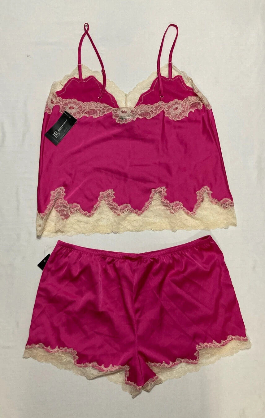 INC Pajama Set Adjustable Straps Pink XS