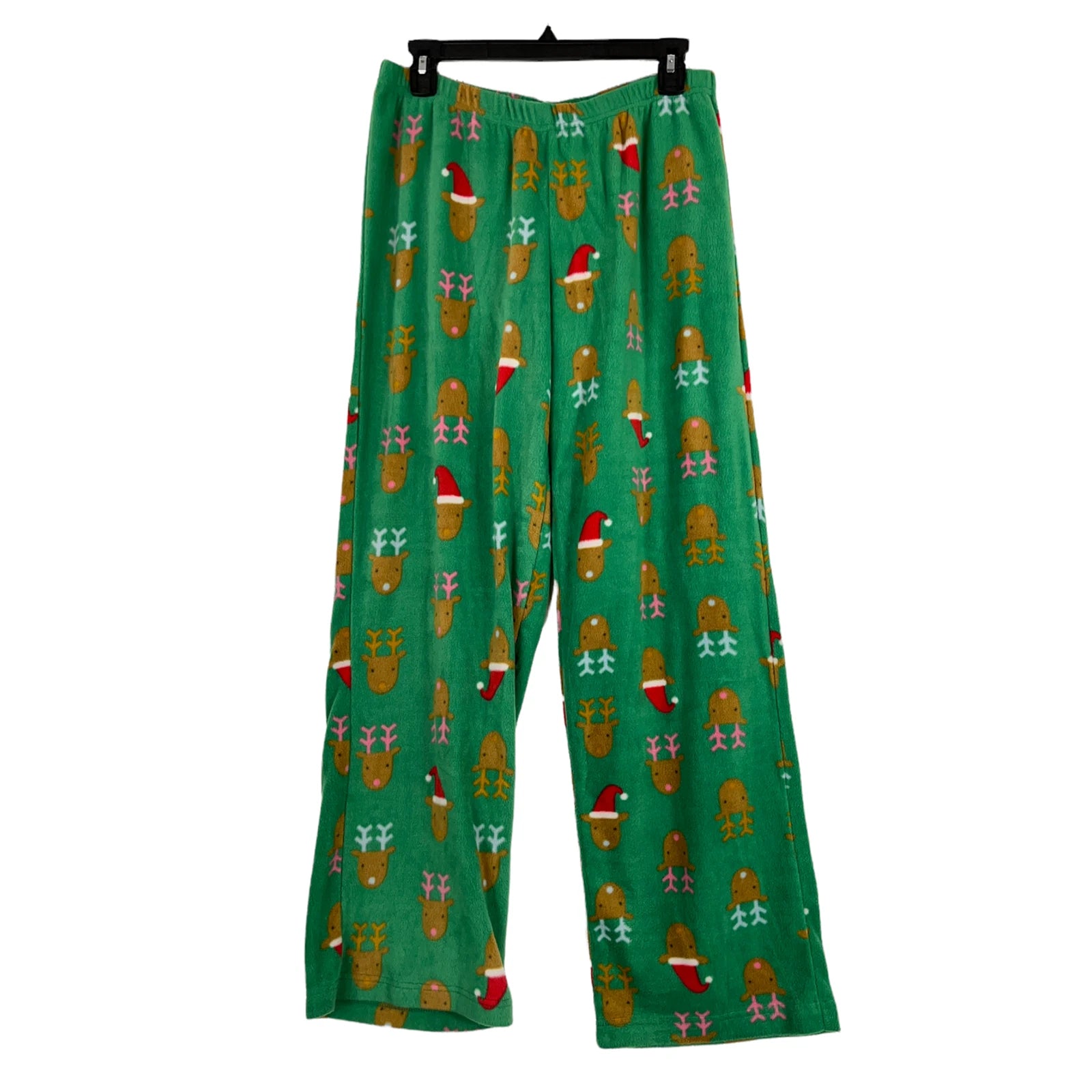 Abound pajama set green reindeer fleece 2 piece X-Large XL