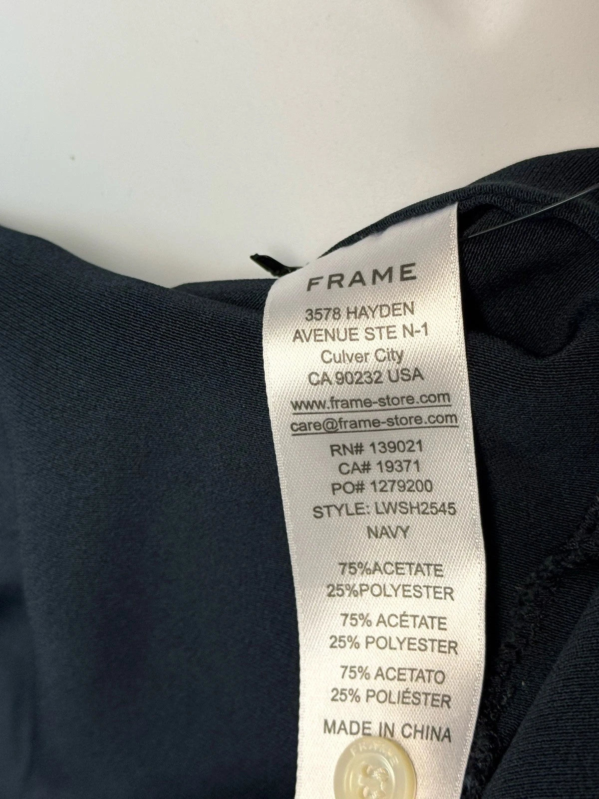FRAME Dark  Blue Satin 2 Piece Lounge Wear Size S/P