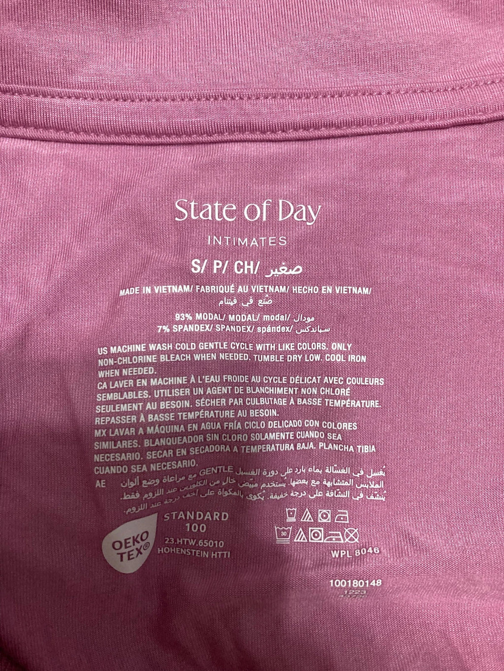State Of Day Pajama Set Notch Collar Purple S