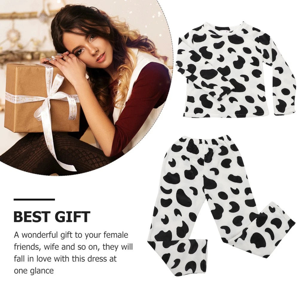 Loungewear Sets for Women Miss Woman Warm Pajamas Flannel Nighty
