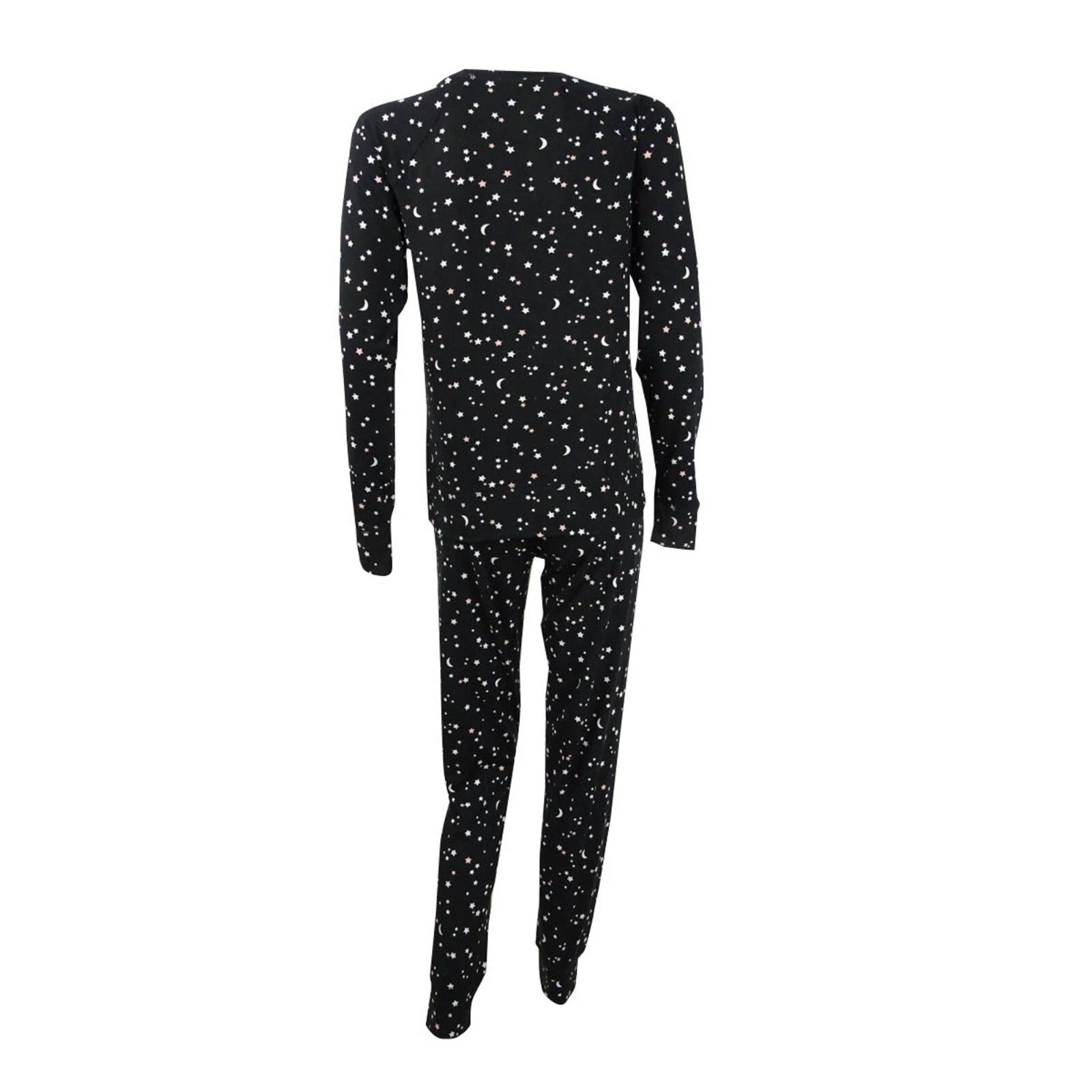 Jenni by Jennifer Moore Women's Knit PJ Set Black All Over Stars XXL