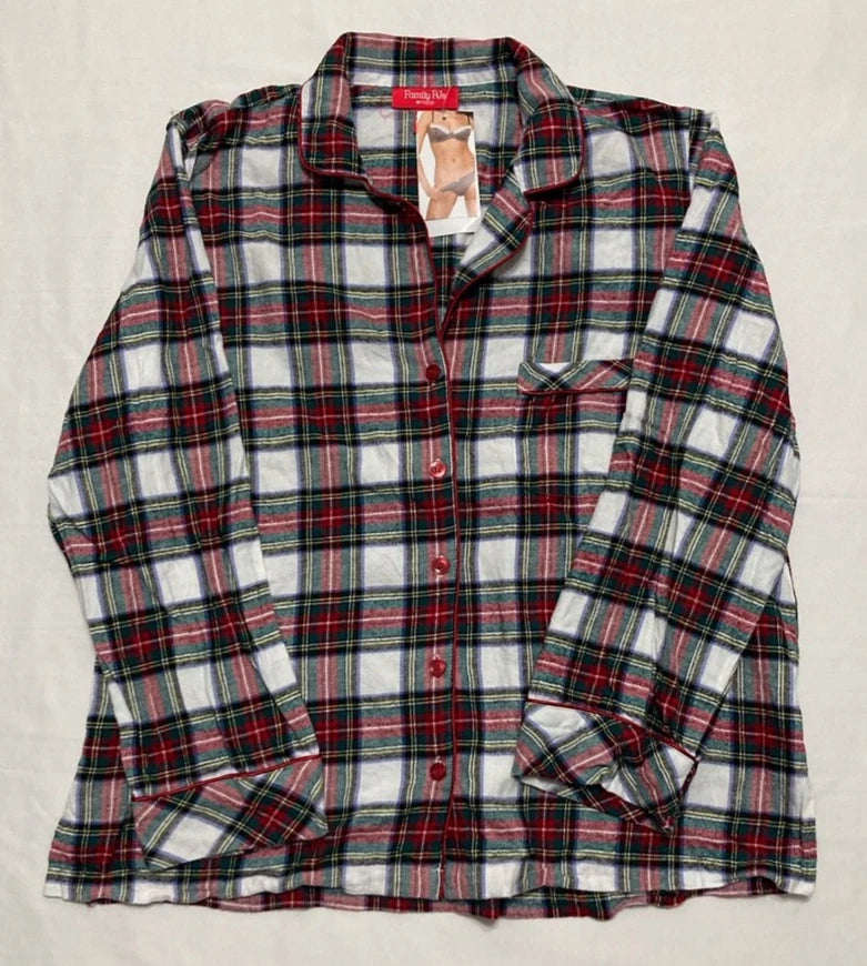 Family Pj Set 2 Piece Top & Pants Plaid Multicolor L