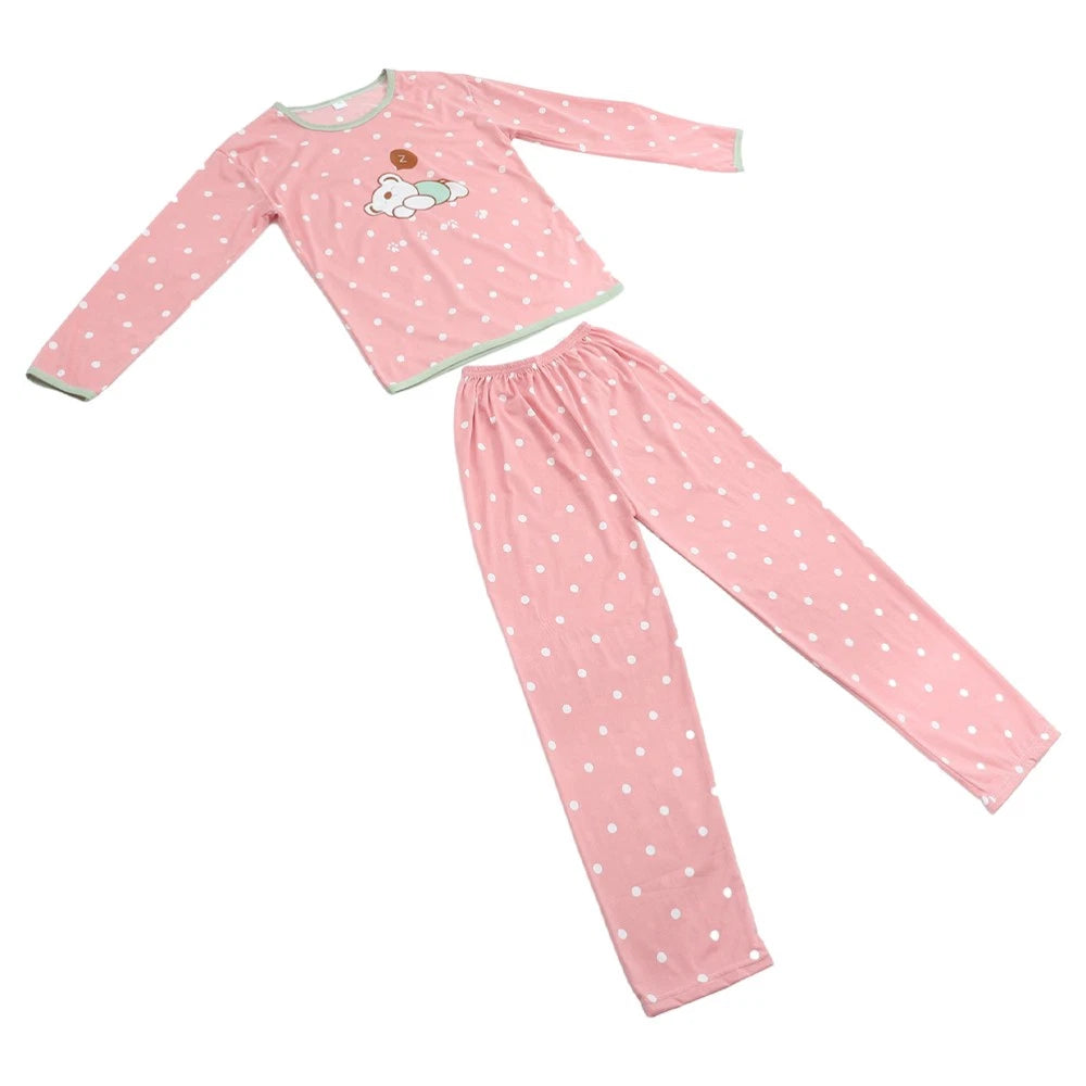 Set of 2 Girl Child Household Sleepwear Suit Autumn Pajamas for Women