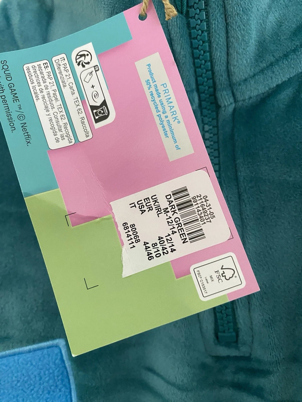 Squid Game Player   001   Medium Velour Pyjama Set