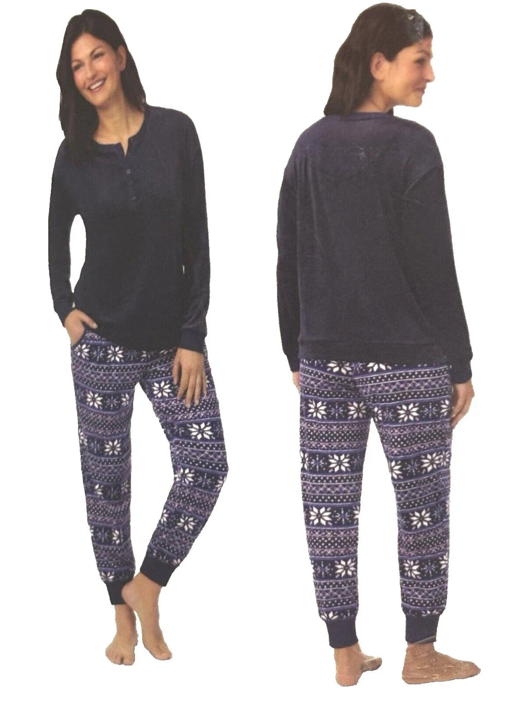 Nautica 2 Piece Sleepwear Set -  Blue Silky Stretch Fleece Women's,  XXL