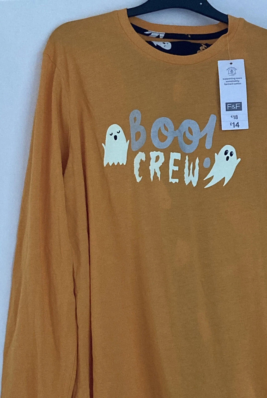 LADIES F&F ' BOO CREW ' HALLOWEEN GHOST LONG SLEEVE LONG LEG PYJAMAS BNWT XL