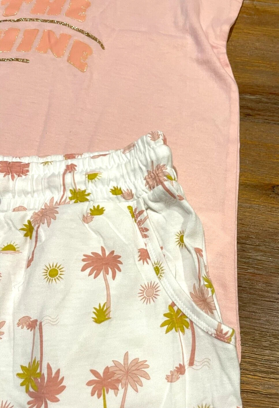 Ladies size 10 / 12 Pink Sunshine summer pyjamas Rivers pjs NEW 8592