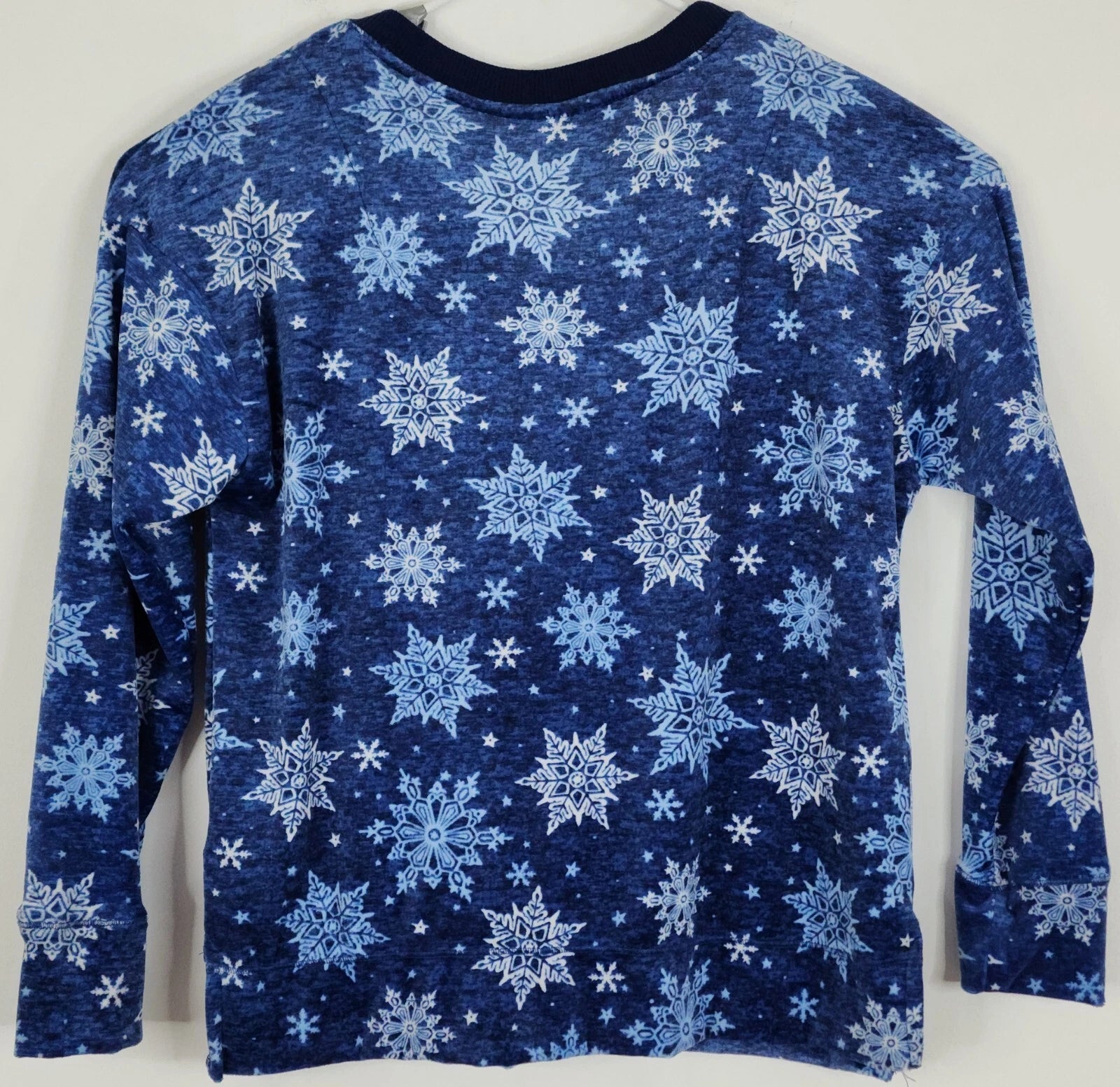 Nautica Womens 2 Piece Pajama Set Size S Blue Snowflake Loose Fit Oversized