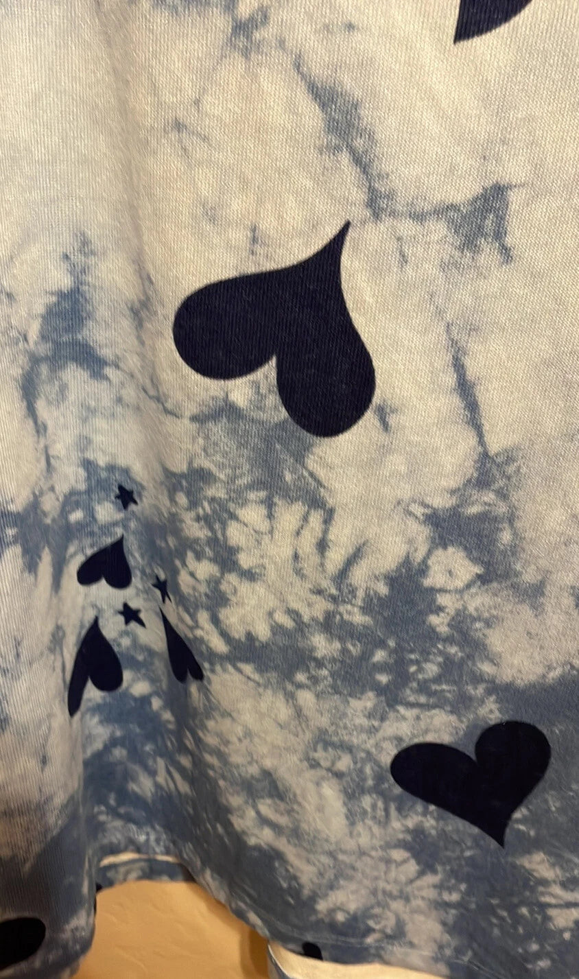 Blue Heart Pajama Set Relaxed Fit 28” P2P 38” Waist XXL Orig $40