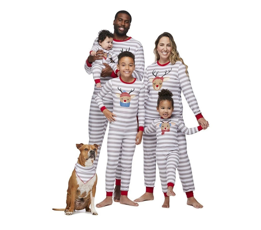 Jolly Jammies Men's Stripe Dear Matching Family Christmas Pajamas Set Size XL