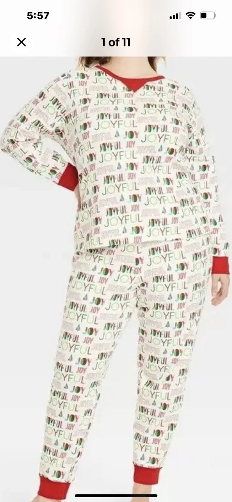 NEW WonderShop Women’s  4X 4 X Joyful Family Sleep Pajama Set 100% Cotton