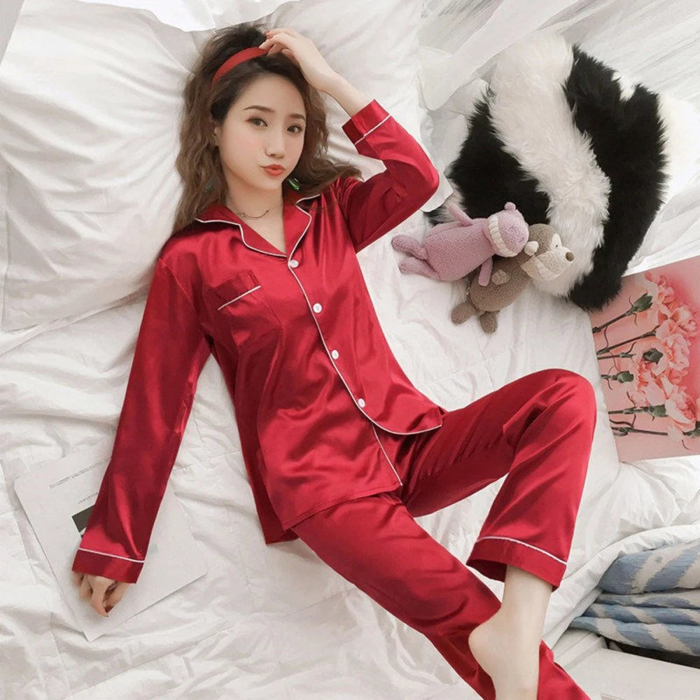Silk Nightgowns Women Silk Pajamas Women Sleepwear Set Women Pajamas Set
