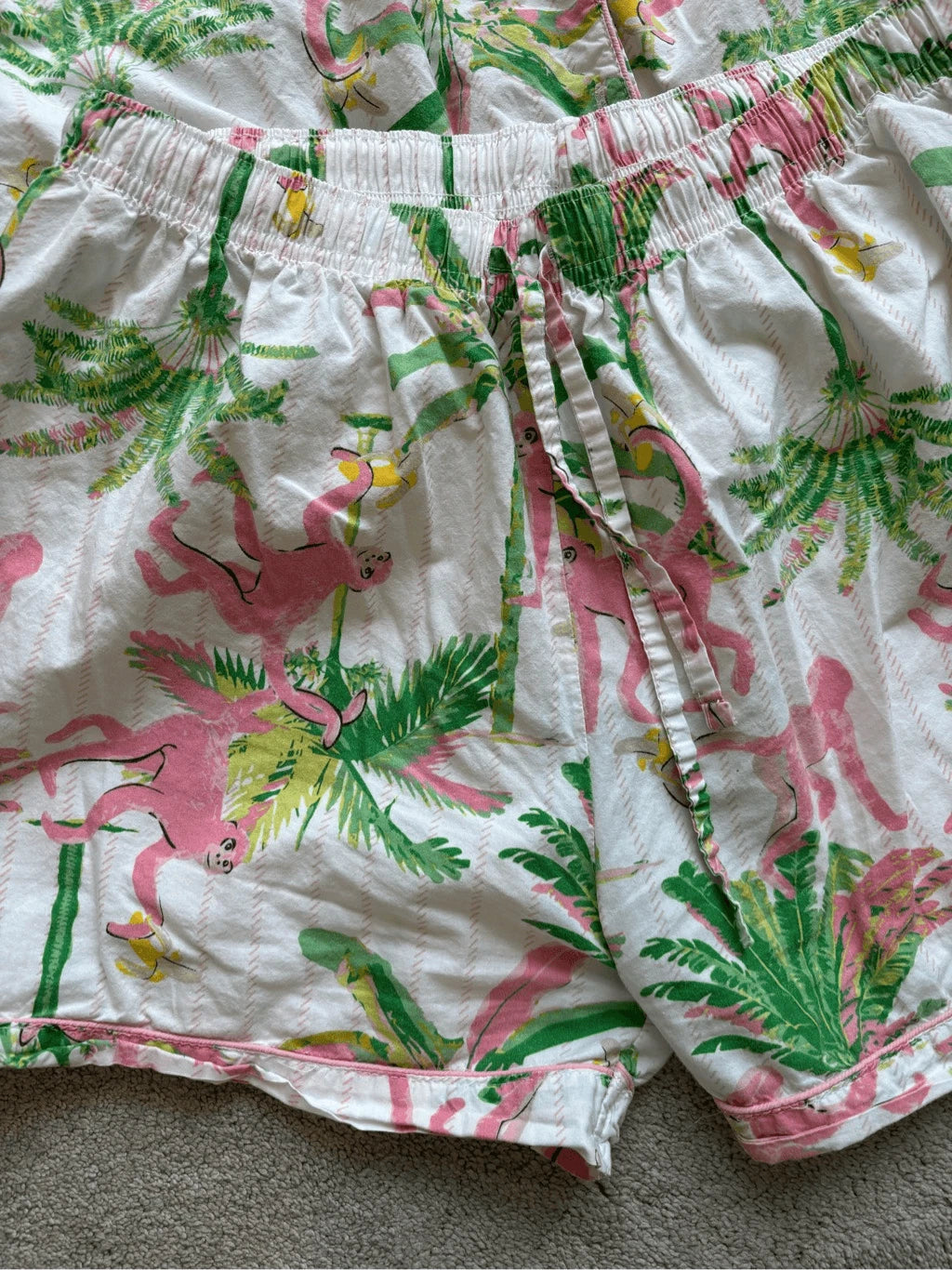 8 Oak Lane Women's Monkeys Long Sleeve Cotton Shorts Set, L/XL $89