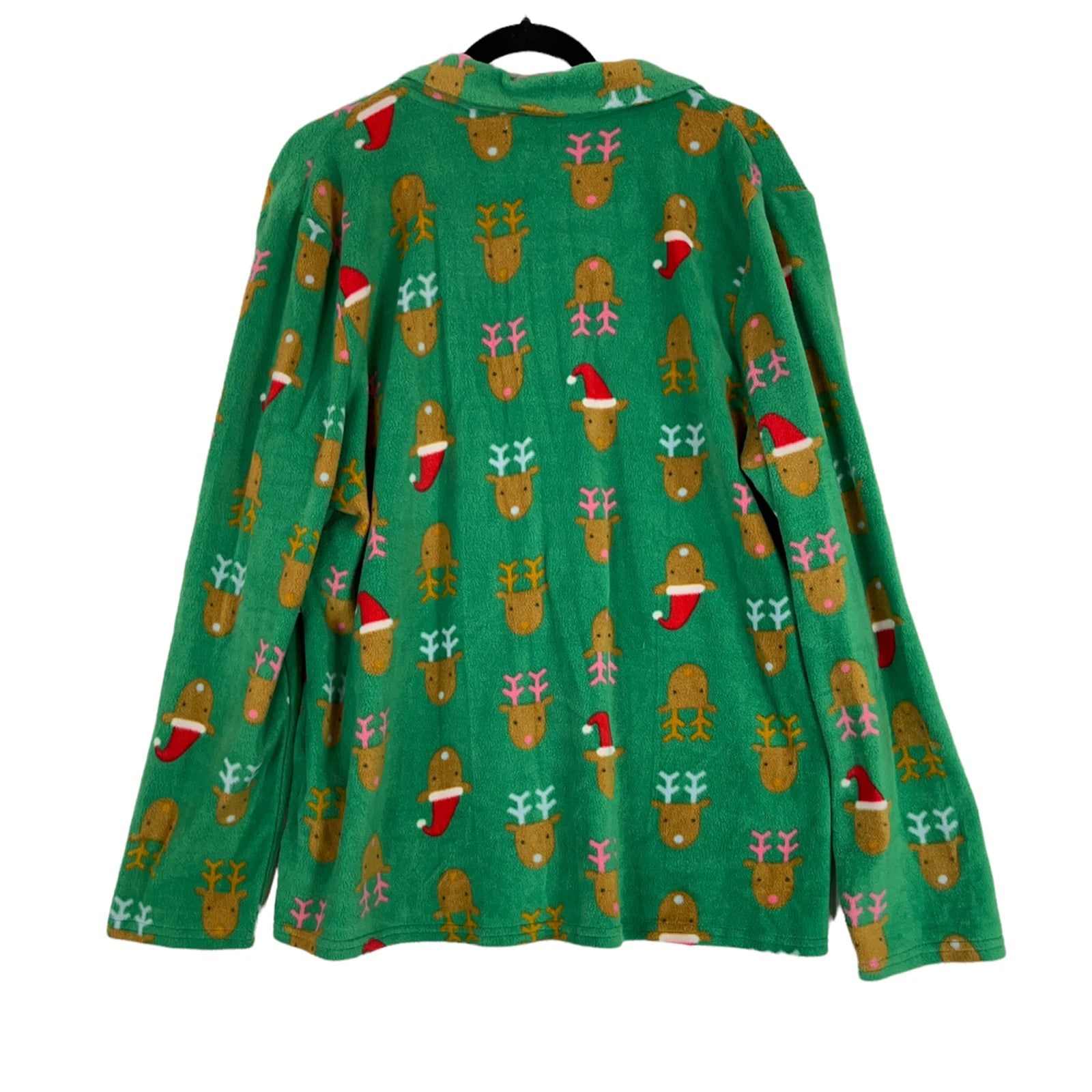 Abound pajama set green reindeer fleece 2 piece X-Large XL