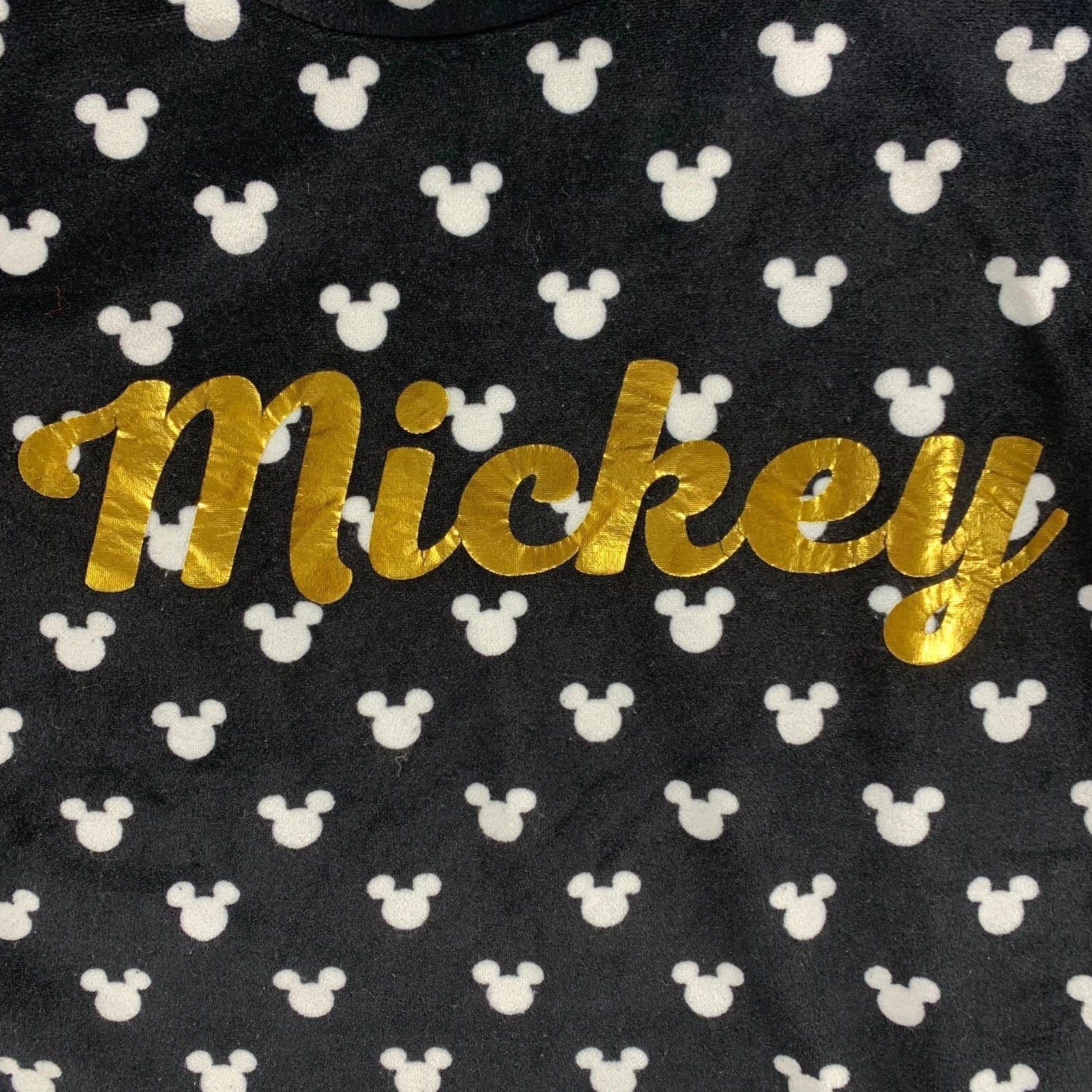 Disney Mickey Mouse Sleepwear Womens XS Black Stretch Pajama Top Pants Set