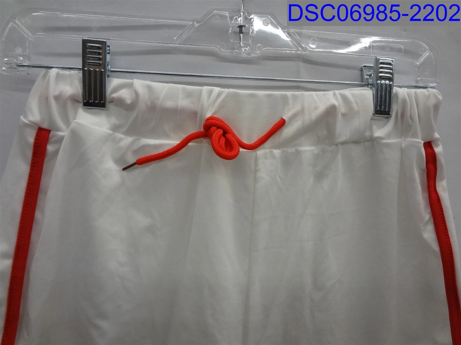 Womens XL White and Red Trim Tank Crop Top and Shorts Pajama Set