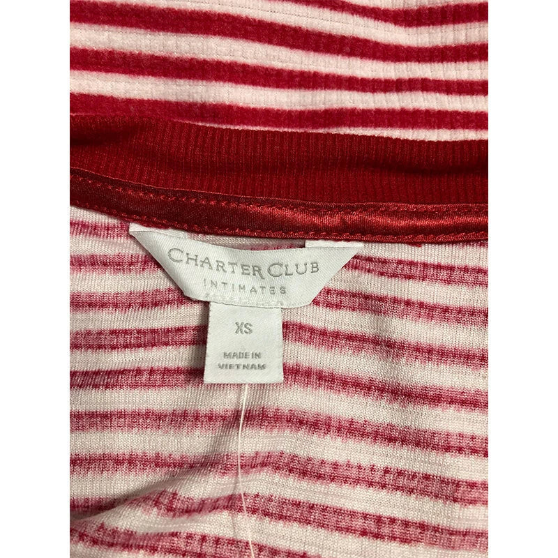 Charter Club Thermal Fleece Printed Pajama Set Classic Stripe XS