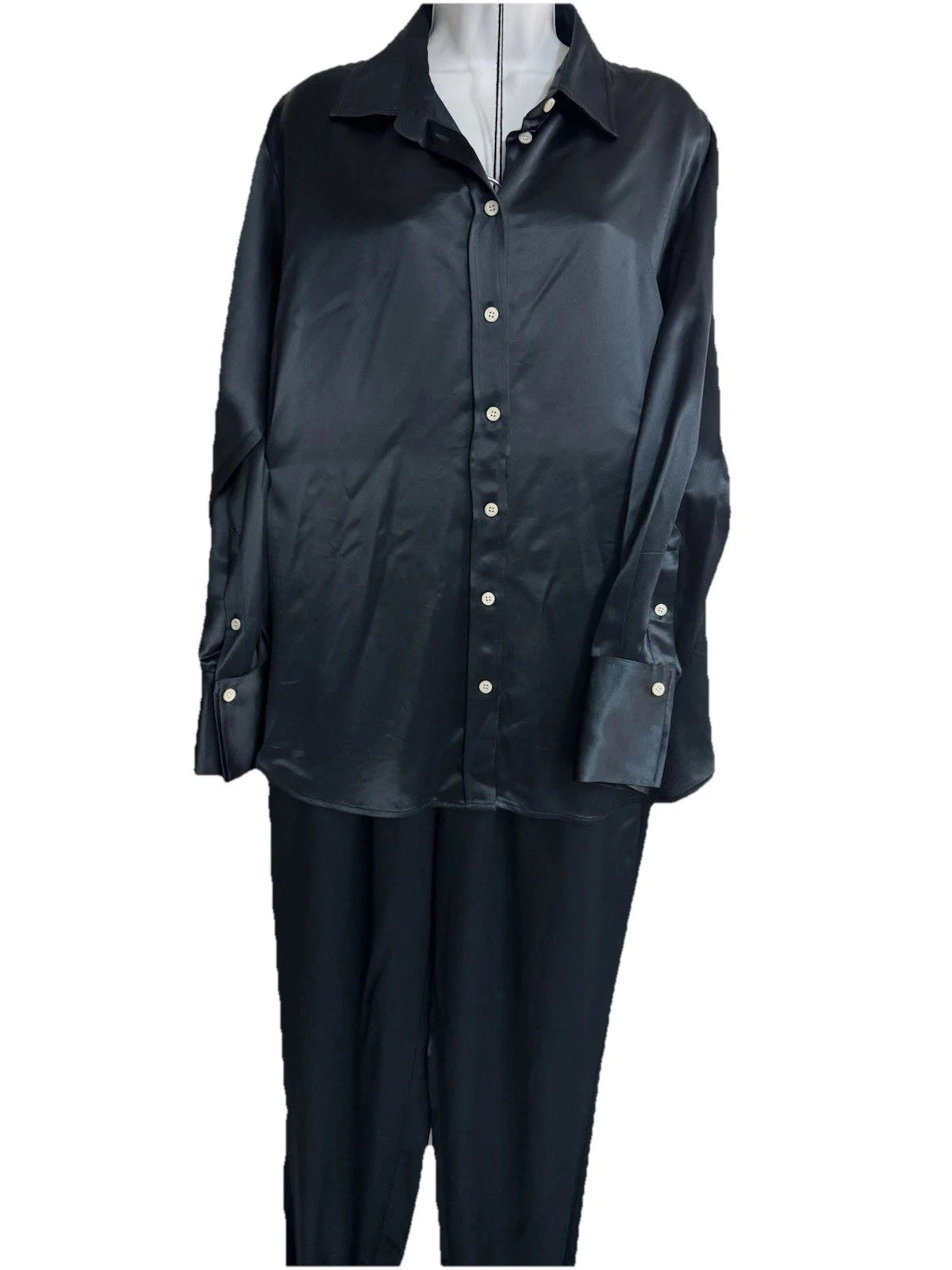 FRAME Dark  Blue Satin 2 Piece Lounge Wear Size S/P
