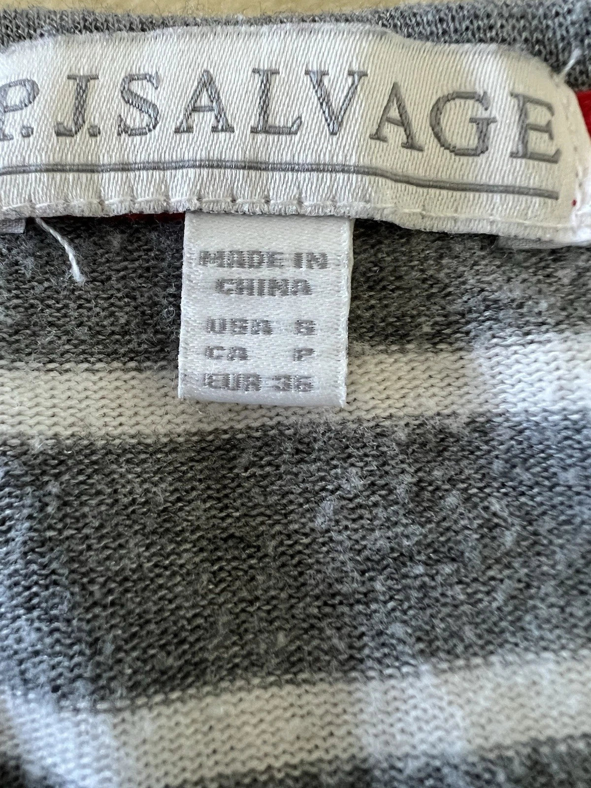P.J. Salvage gray white stripe 2 pc soft stretch pajama lounge set S