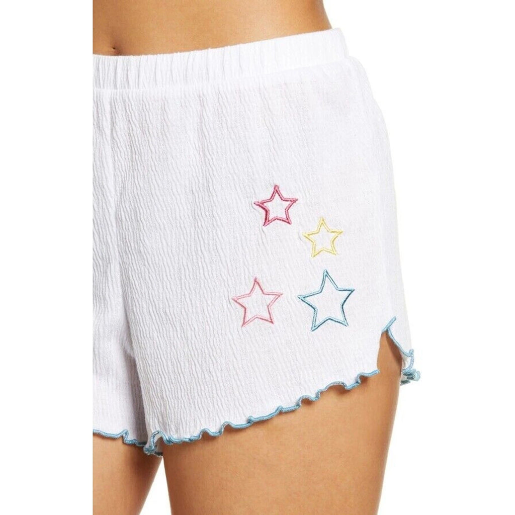 EMERSON ROAD NEW $68 Relaxed Fit Short Pajamas White Embroidered Star Small