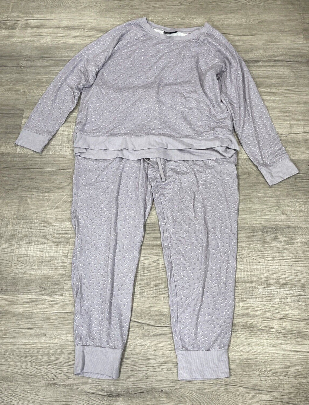Aflani Women's Pajama Long Sleeve Set Pans Purple Size L  6439