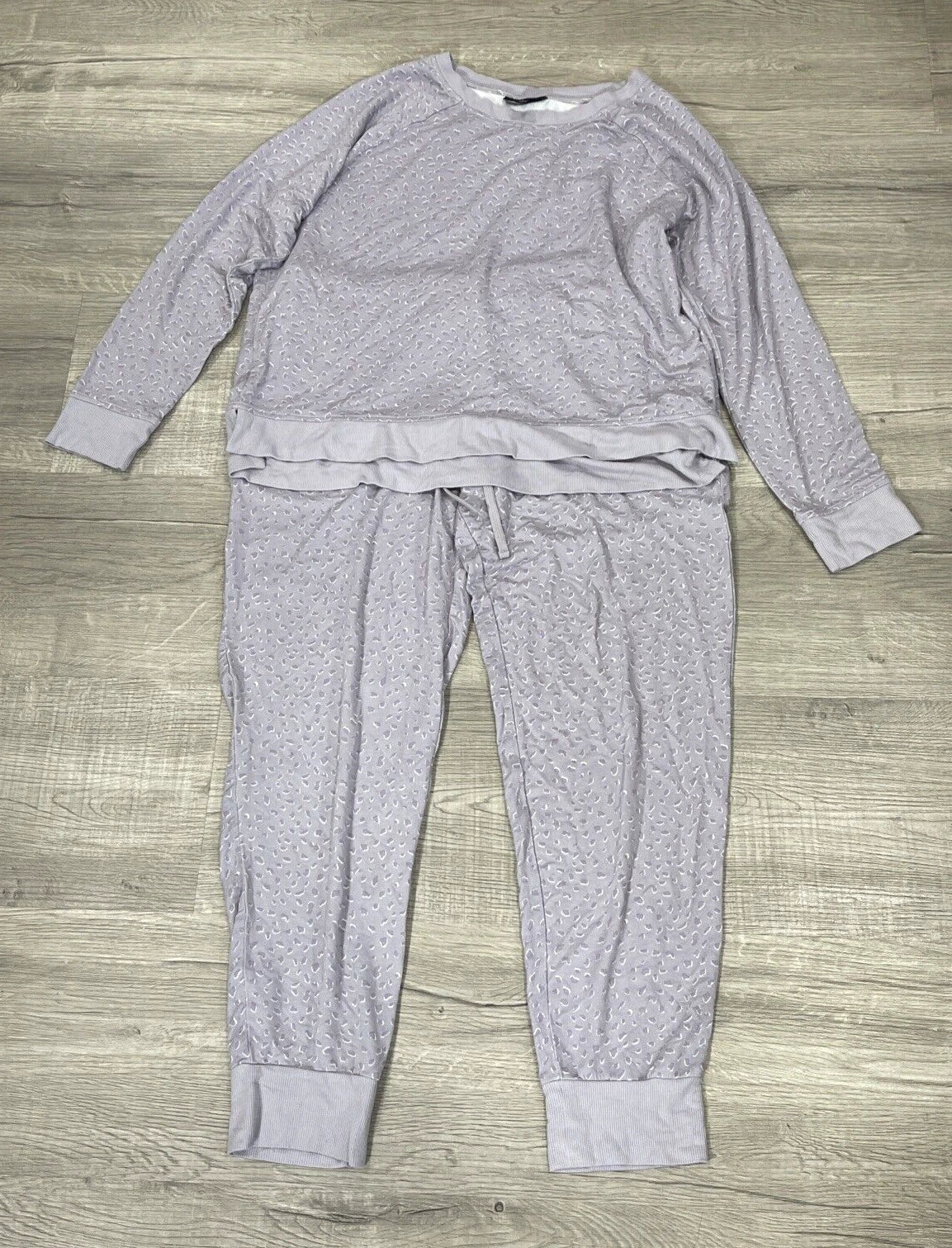 Aflani Women's Pajama Long Sleeve Set Pans Purple Size L  6439