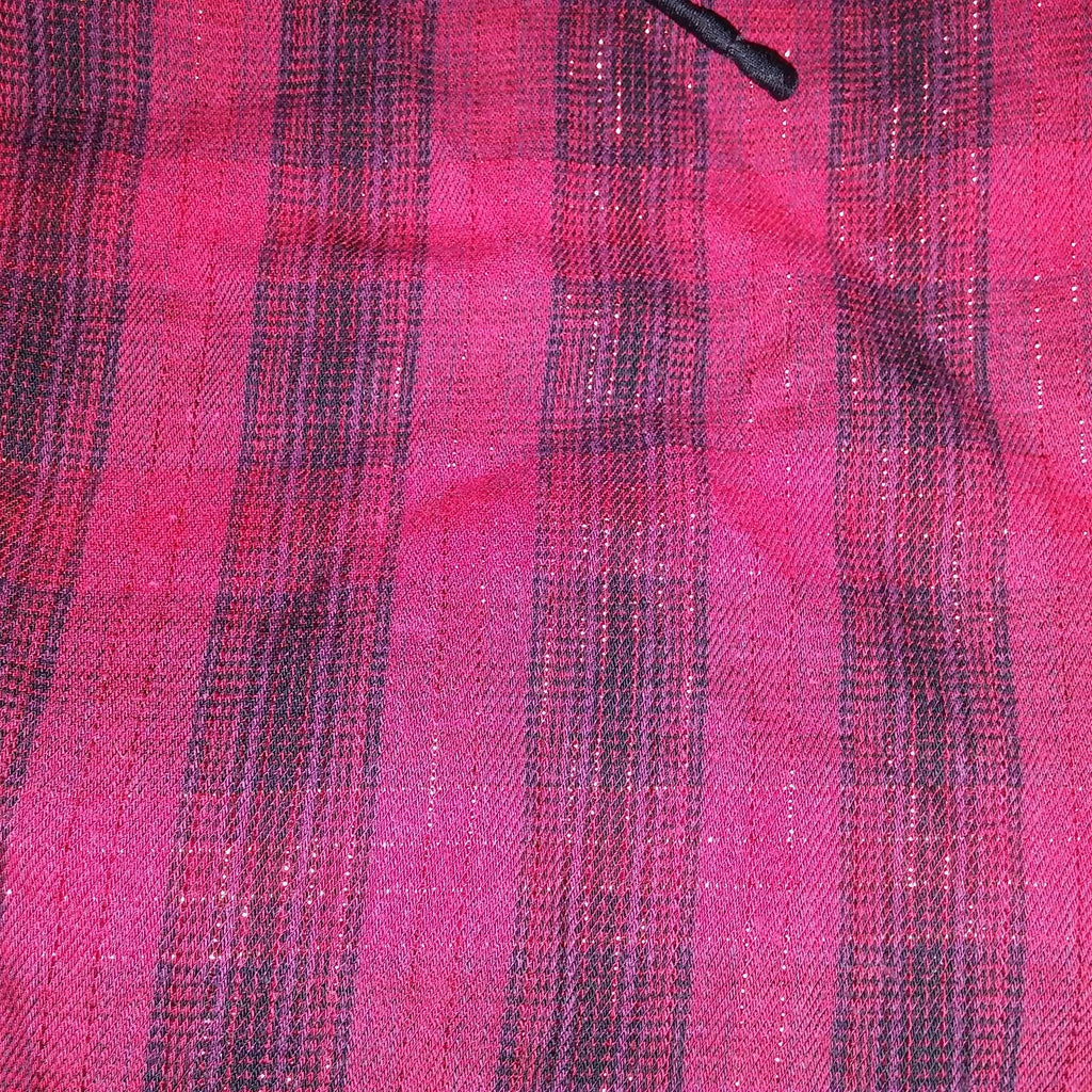 Victoria Secret Pajama Set Large Top & Bottom Red Black Plaid Button Up New