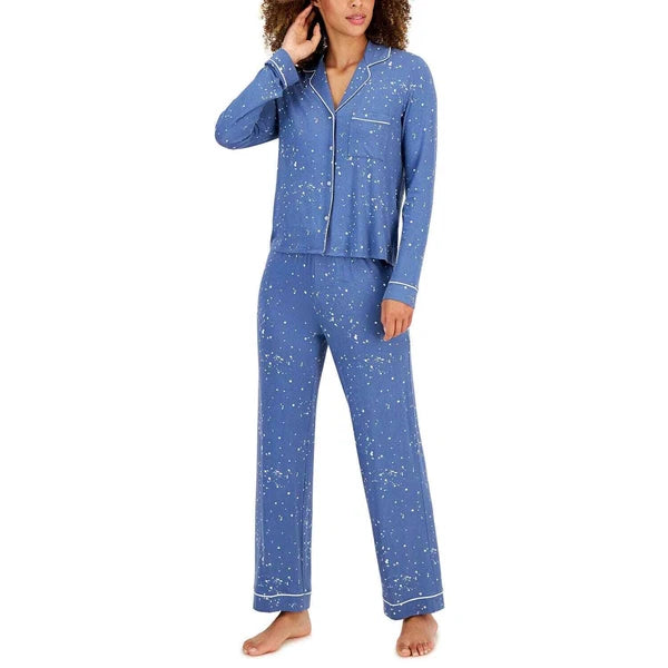 Jenni Notch-Collar Pajama Set Splatter Moonlight Blue NWT Size XXL