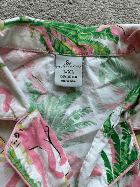 8 Oak Lane Women's Monkeys Long Sleeve Cotton Shorts Set, L/XL $89