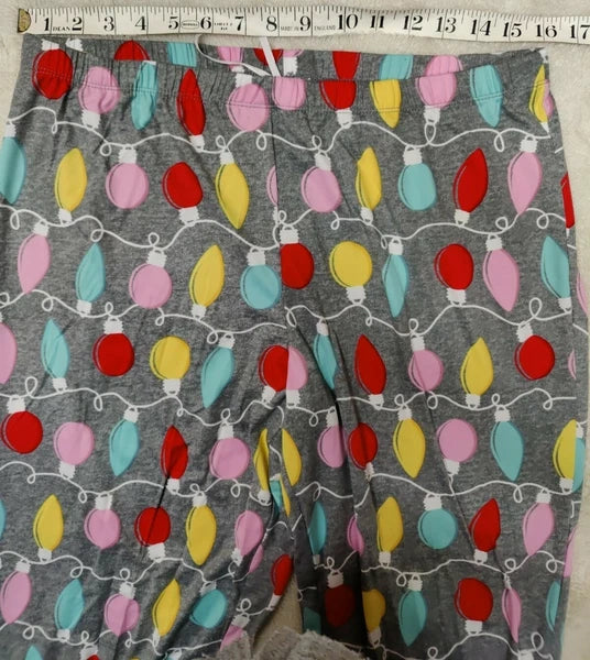 NWT Secret Treasures Womens 2PC SZ M 'Lighten Up' Black/Gray Holiday Pajama Set
