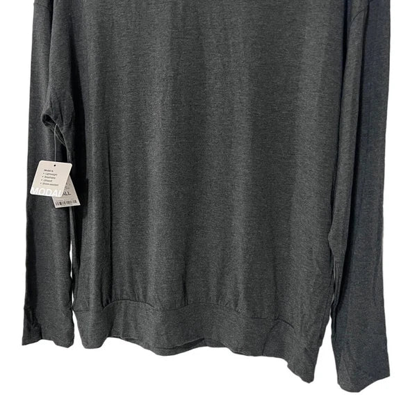 ALFANI WOMENS PAJAMAS MODAL LOUNGE MIX SET LS TOP SMALL LEGGINGS XSMALL GRAY