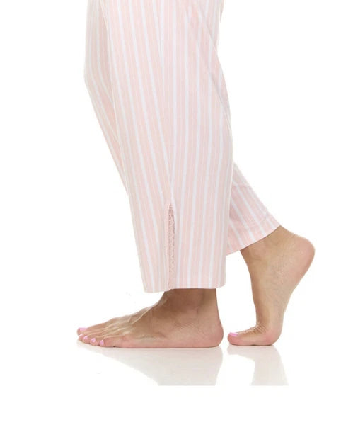 Flora Nikrooz 2-Piece Short Sleeve and Capri Pajama Set Size XL Pink