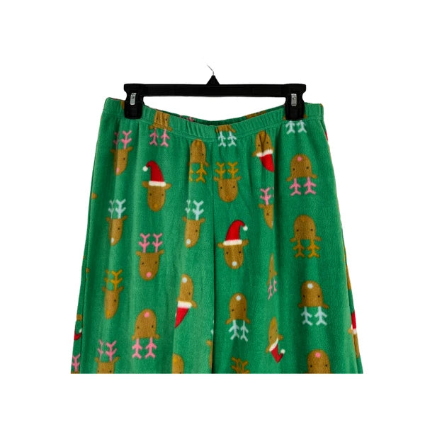 Abound pajama set green reindeer fleece 2 piece X-Large XL
