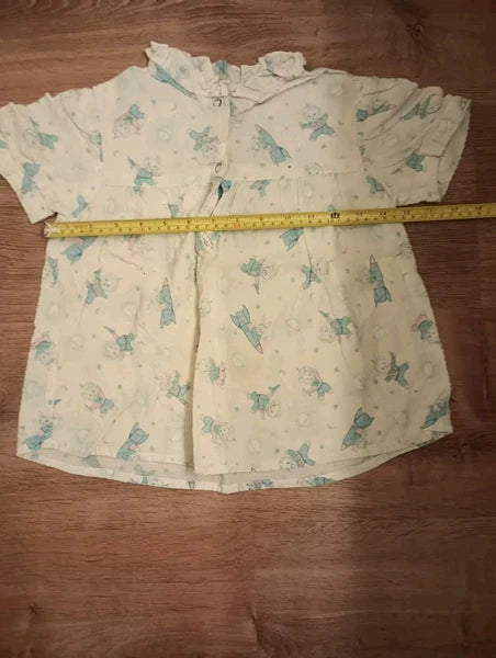 Vintage 1970's Baby Blue Two Piece Pajama  Set, Girls Size in Pictures Rockets