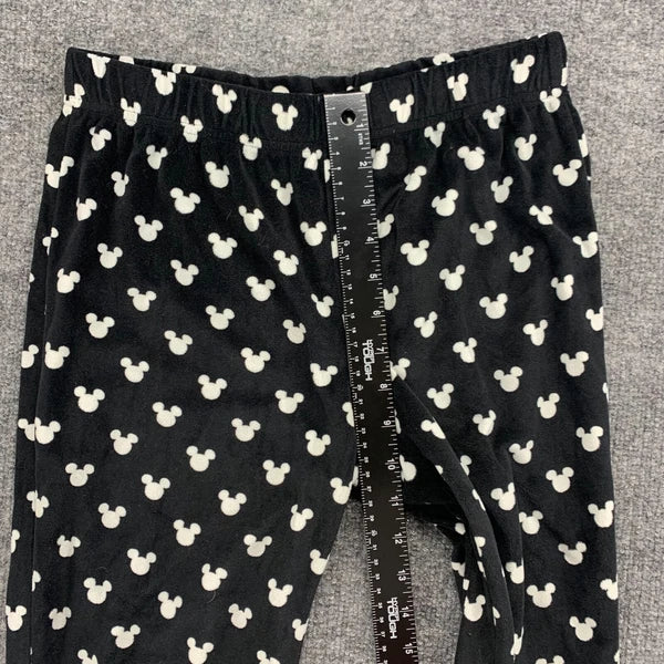 Disney Mickey Mouse Sleepwear Womens XS Black Stretch Pajama Top Pants Set