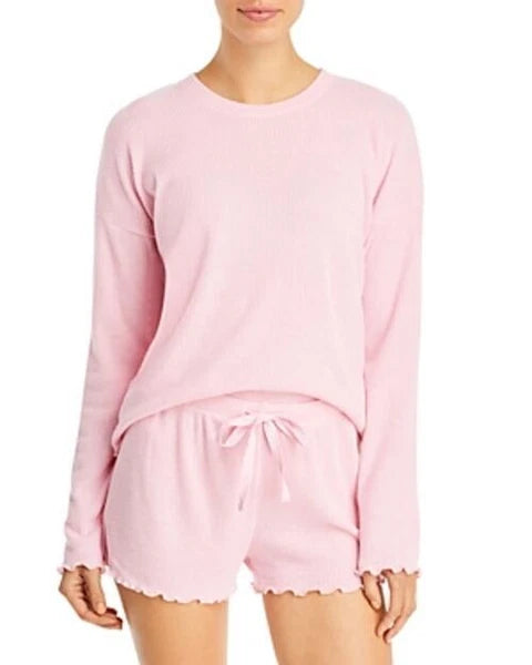 Aqua Sleepy Ruffles Pajama Set Pink Size XS 0830