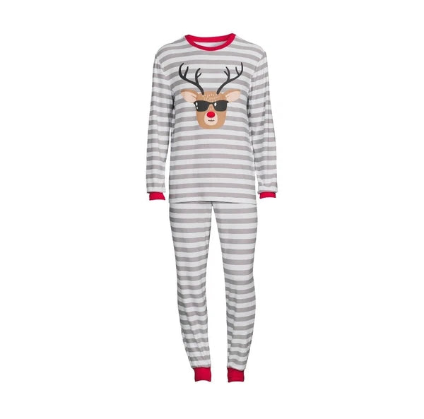 Jolly Jammies Men's Stripe Dear Matching Family Christmas Pajamas Set Size XL